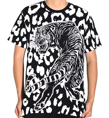 comprar Nuevo diseño de moda patrón de leopardo todo sobre la sublimación camiseta de la tripulación cuello casual online manufacture