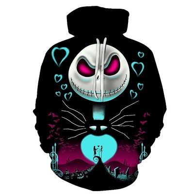 comprar Cráneo de Halloween Jack Impreso en 3D Impreso con capucha de gran tamaño cómodo online manufacture