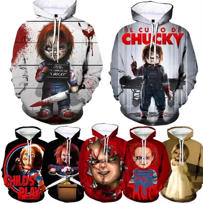 comprar Chucky Imprimido Hoodie de gran tamaño Hombres Película de terror 3D Imprimido Hoodies online manufacture