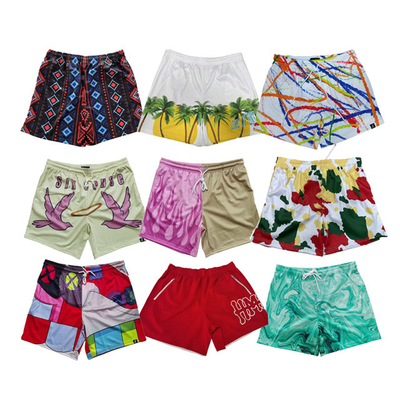 comprar Logotipo de alta calidad de nombre personalizado hombres calzoncillos de playa 5in Inseam de nylon de malla de correr calzoncillos cómodos hombres calzoncillos de playa florales online manufacture