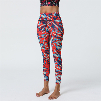 comprar Venta al por mayor Pantalones de yoga de tamaño europeo S-XL Calcetines de cintura alta Calcetines de yoga para levantar glúteos Calcetines de yoga para mujeres de gimnasia impresos online manufacture
