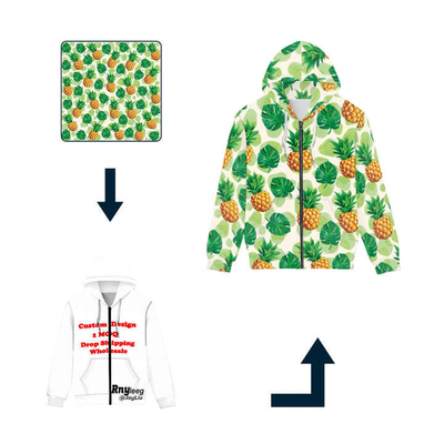 Vestido de calle de hombres de talla superior con sudadera de sublimación con cremallera