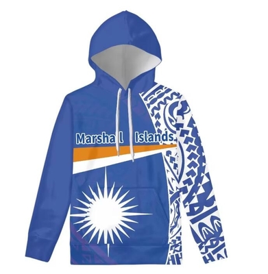 Bandera de las Islas Marshall Sublimación personalizada sudadera con capucha Polinesia de gran tamaño