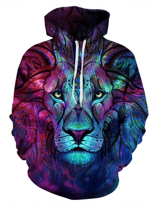 Camiseta con capucha de impresión por sublimación multicolor