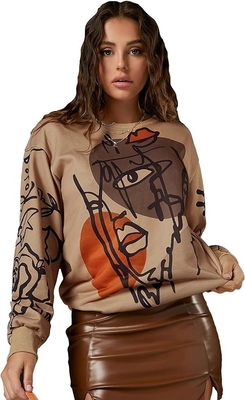 Sapatillas gráficas personalizadas de BSCI cuello redondo camiseta de manga larga color de contraste