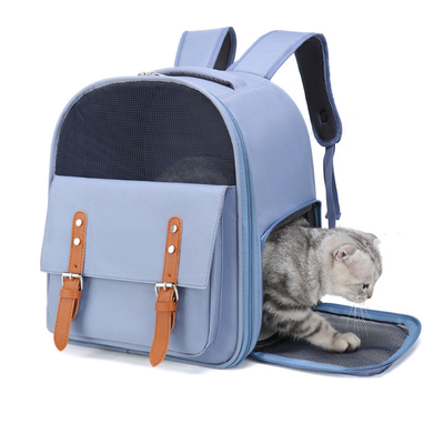Bolsa con malla con aire acogedora para mascotas Mochila portátil para gatos