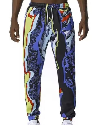 Pantalones de sudor de sublimación de combinación de algodón de moda Pantalones de corredor impresos Anti encogimiento