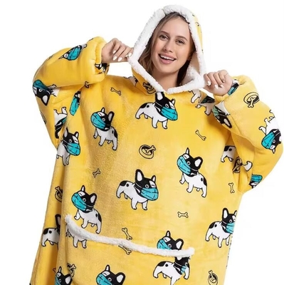 OEM de peluche cálido grueso Sherpa de gran tamaño con capucha mantas plegadas