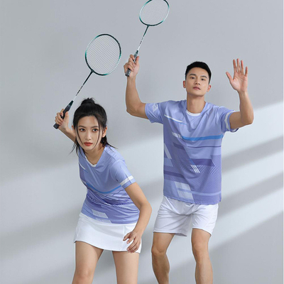 Traje deportivo Traje de entrenamiento de bádminton para hombres y mujeres T-shirts con estampado completo