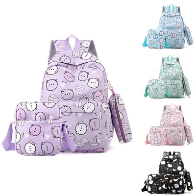 Mochila fresca Mochila versátil Mochila de escuela secundaria Oso dibujo animado Mochila de impresión de gran capacidad Bolso escolar para estudiantes
