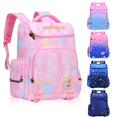Bolsas escolares para niños Gradiente del cielo estrellado Bolsas escolares para estudiantes de primaria Protección de la columna vertebral