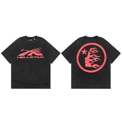 Camiseta de gran tamaño de estilo gótico casual Harajuku moda callejera hombres y mujeres personalizado impresión de rock punk anime
